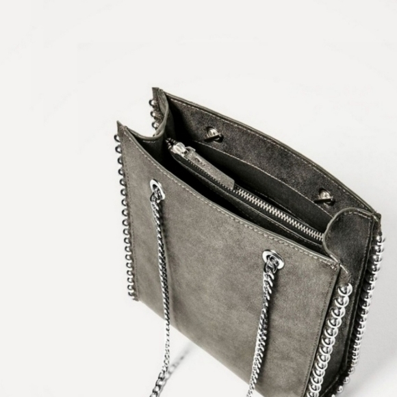 Zara Bags Zara Silver Ball Stud Tote Shoulder Bag 433204 Poshmark